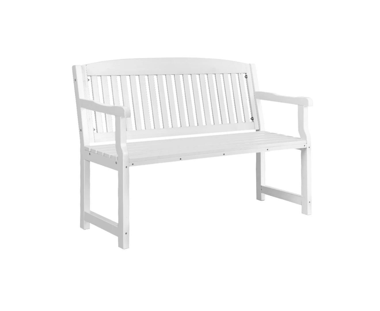 Outdoor Garden Bench Wooden 2 Seater Lounge Chair Patio Furniture White