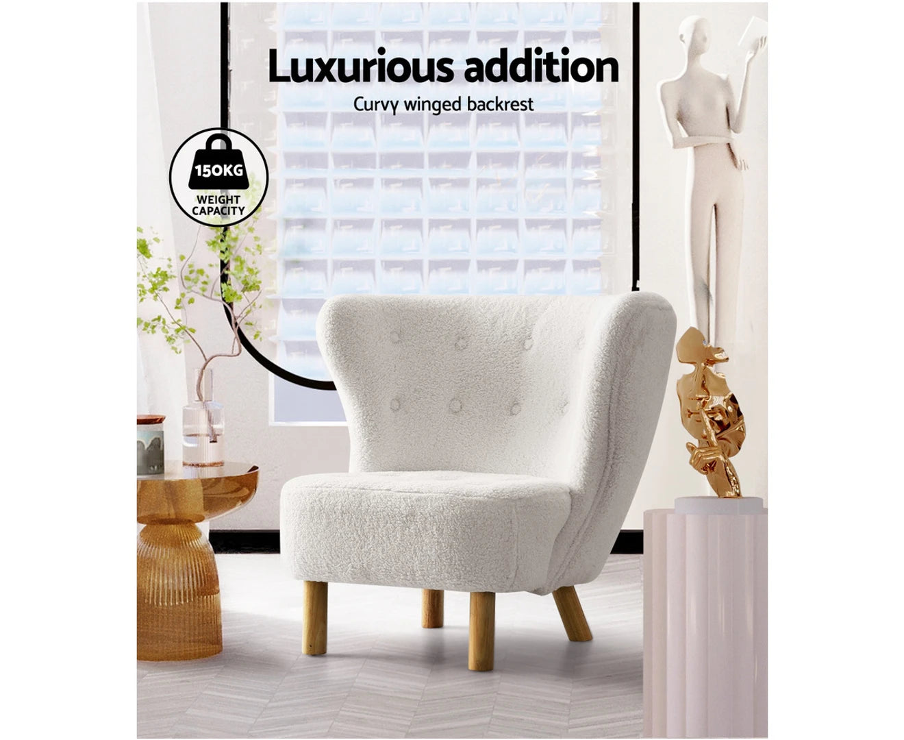 Armchair Lounge Accent Chair Armchairs Couch Chairs Sofa Bedroom White