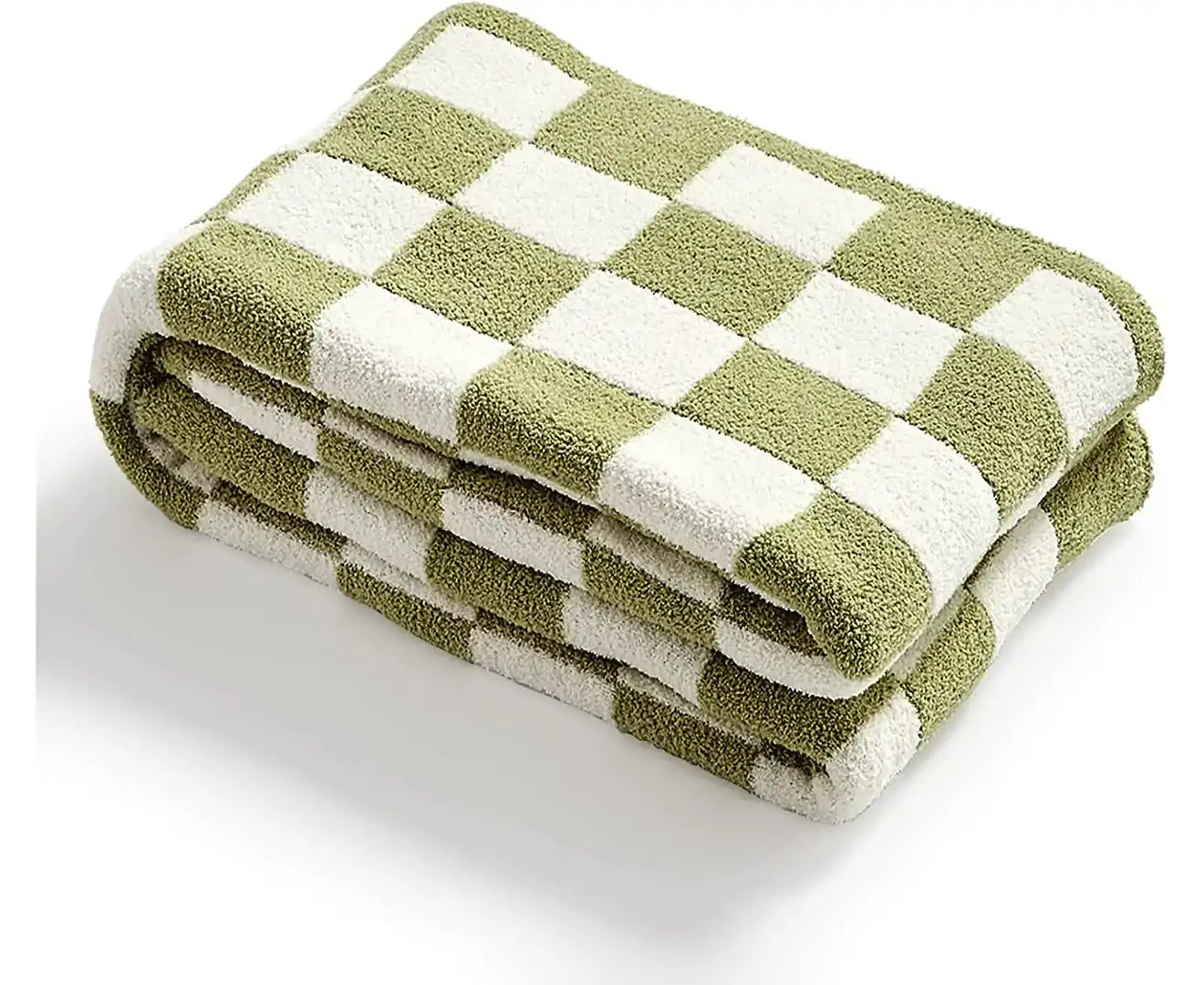 127X152Cm Checkered Grid Chessboard Warmer Comfort Reversible Shaggy Cozy Throw Blanket