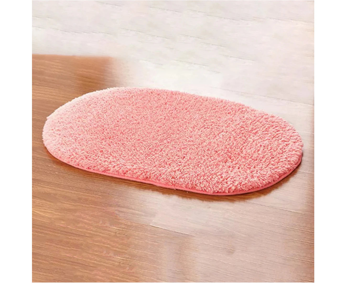 Solid Color Fluffy Non-Slip Water Absorption Bathroom Bedroom Mat Pad Carpet Rug Beige