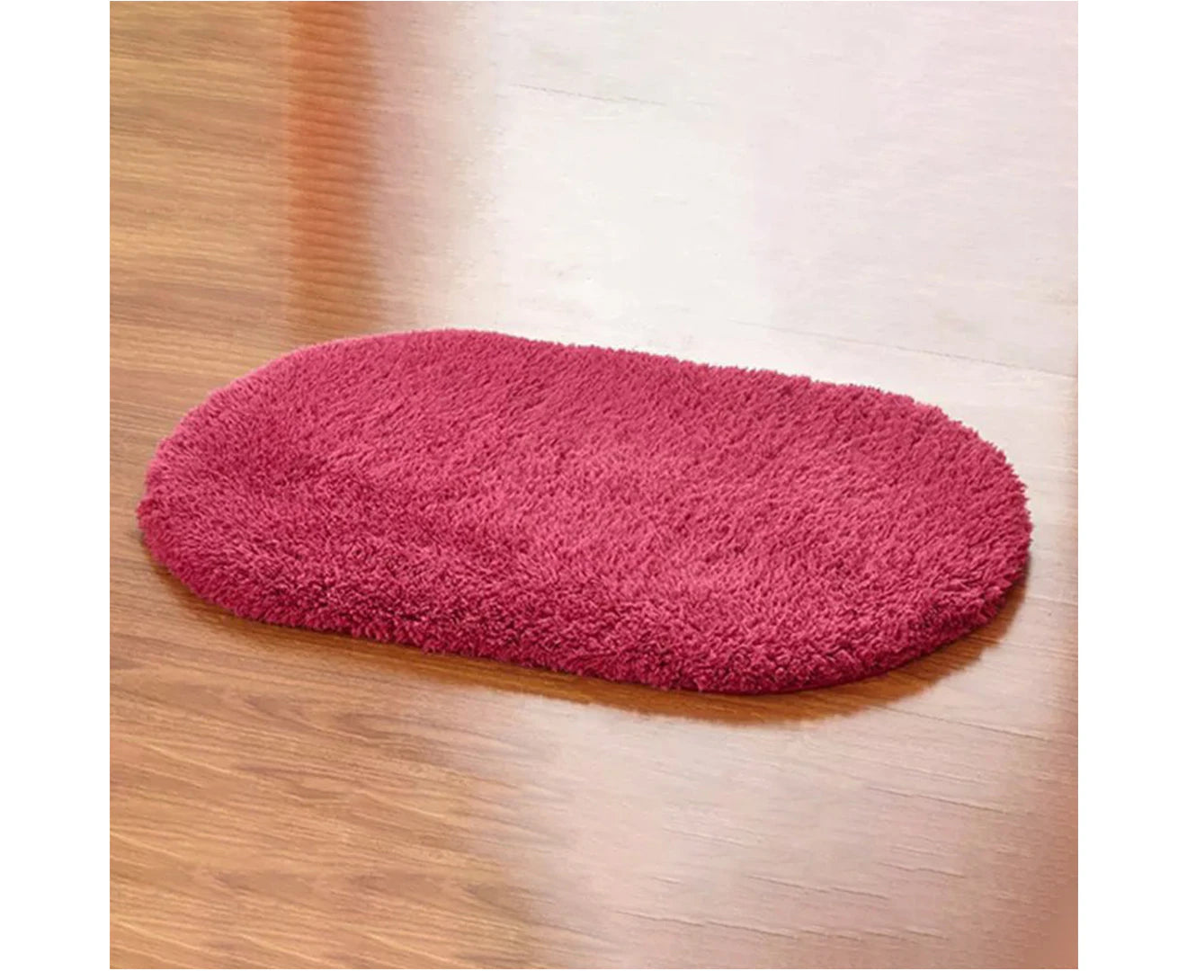 Solid Color Fluffy Non-Slip Water Absorption Bathroom Bedroom Mat Pad Carpet Rug Beige