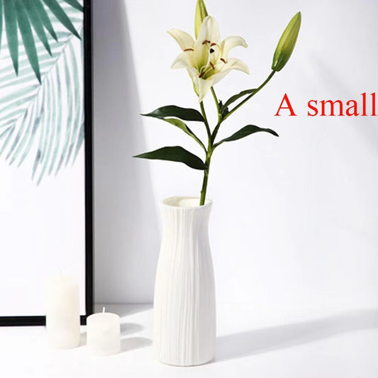 1Pc Vase Solid Color Flower Arrangement Durable Decorative Items Minimalist Vase Simple Luxury Nordic Style Home Decorations