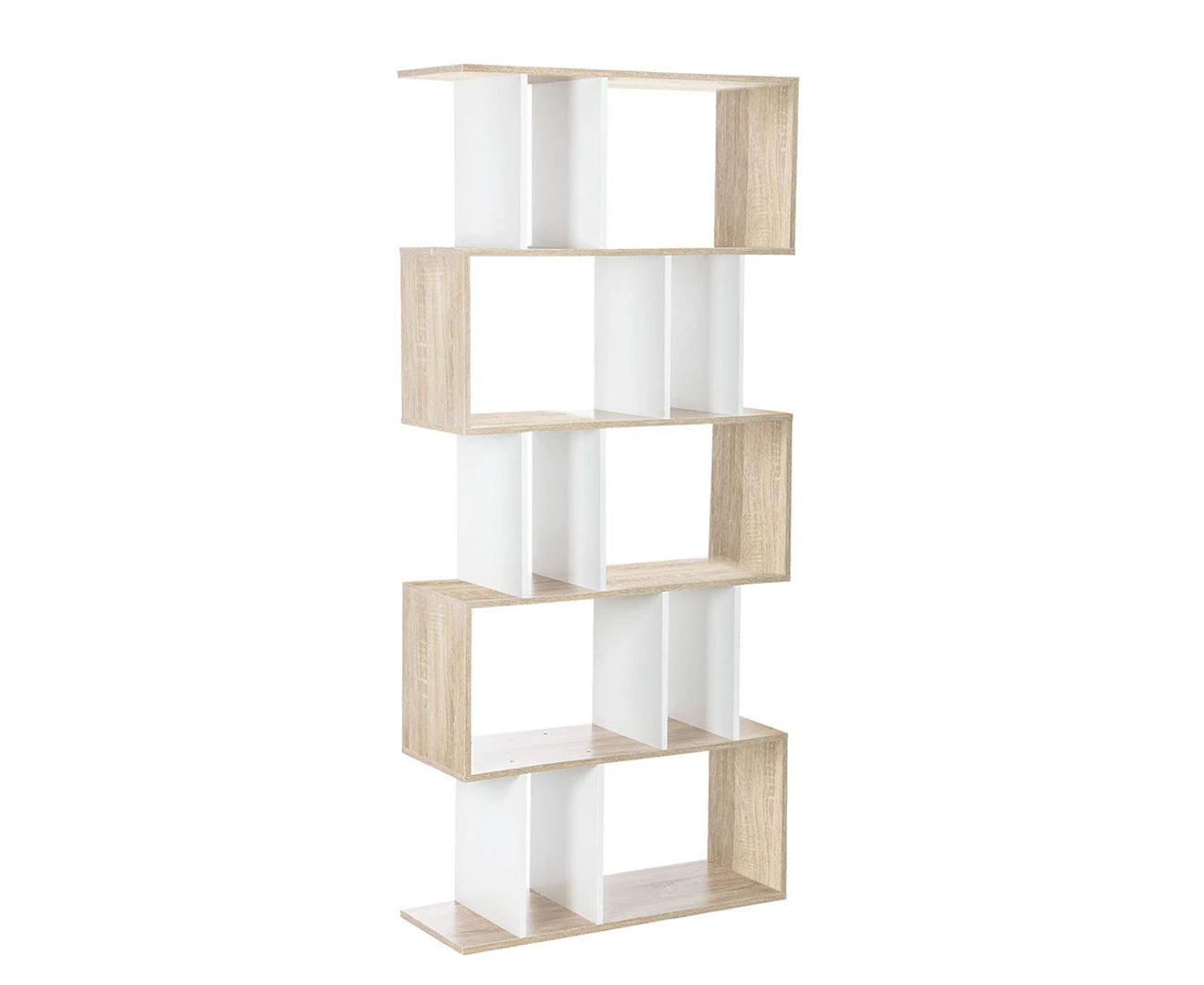 Bookshelf 5 Tiers - RITA White and Oak