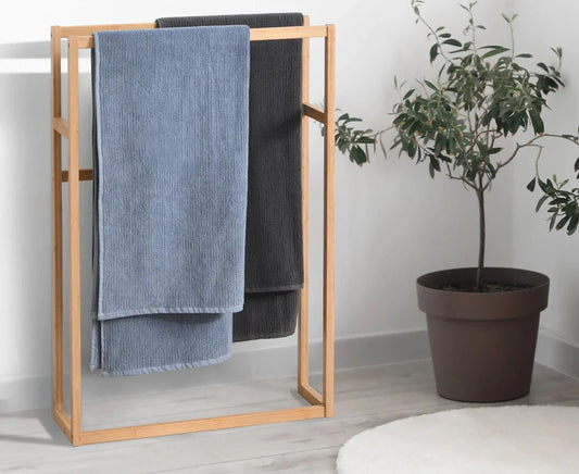 2-Tier Bamboo Towel Rack - Natural