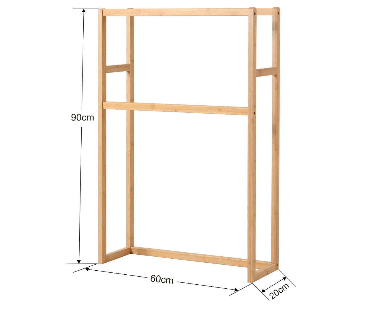 2-Tier Bamboo Towel Rack - Natural