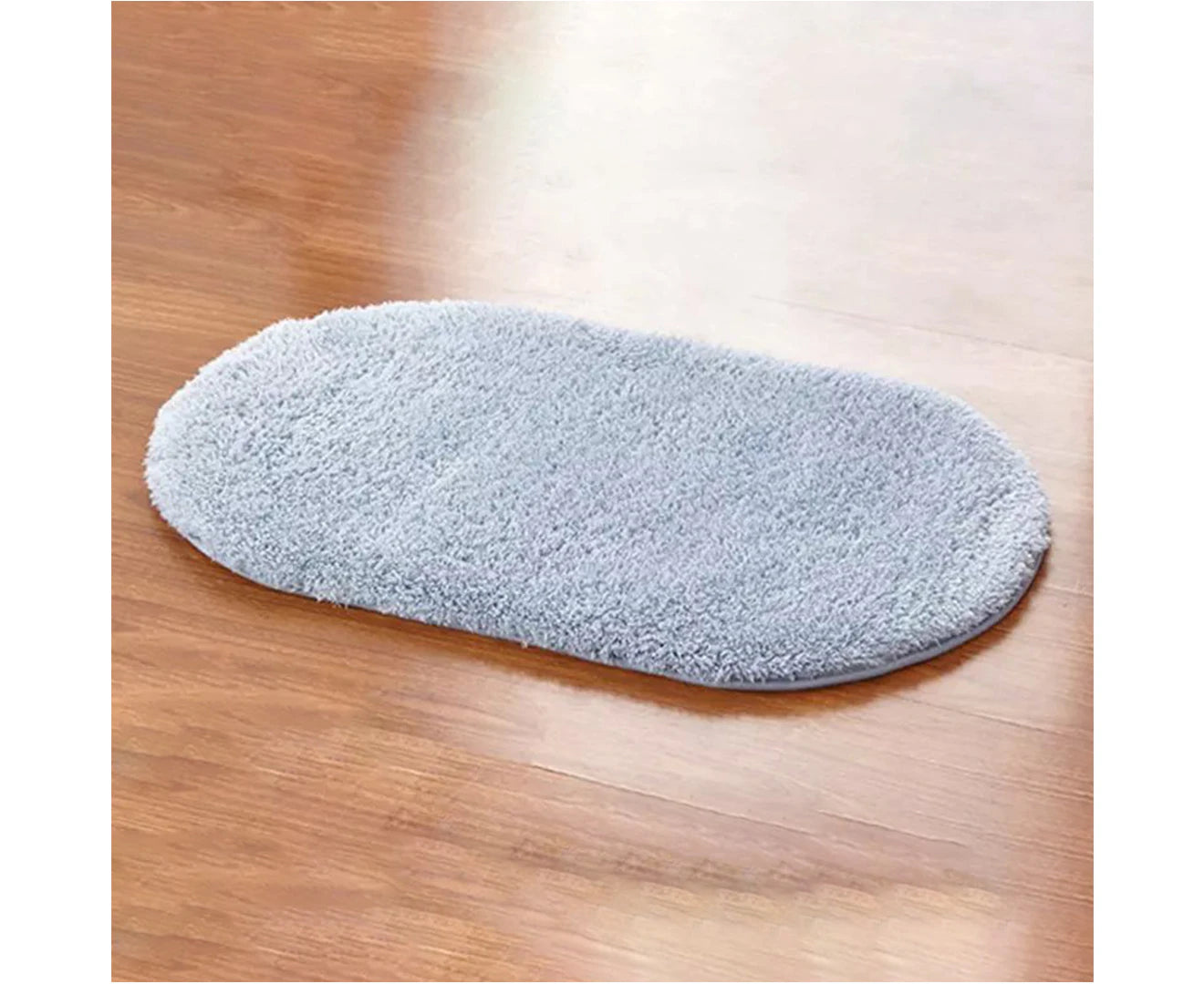 Solid Color Fluffy Non-Slip Water Absorption Bathroom Bedroom Mat Pad Carpet Rug Beige