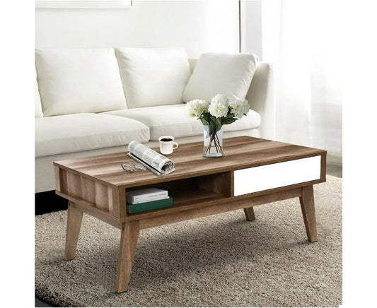 Coffee Table 2 Drawers Walnut Serena