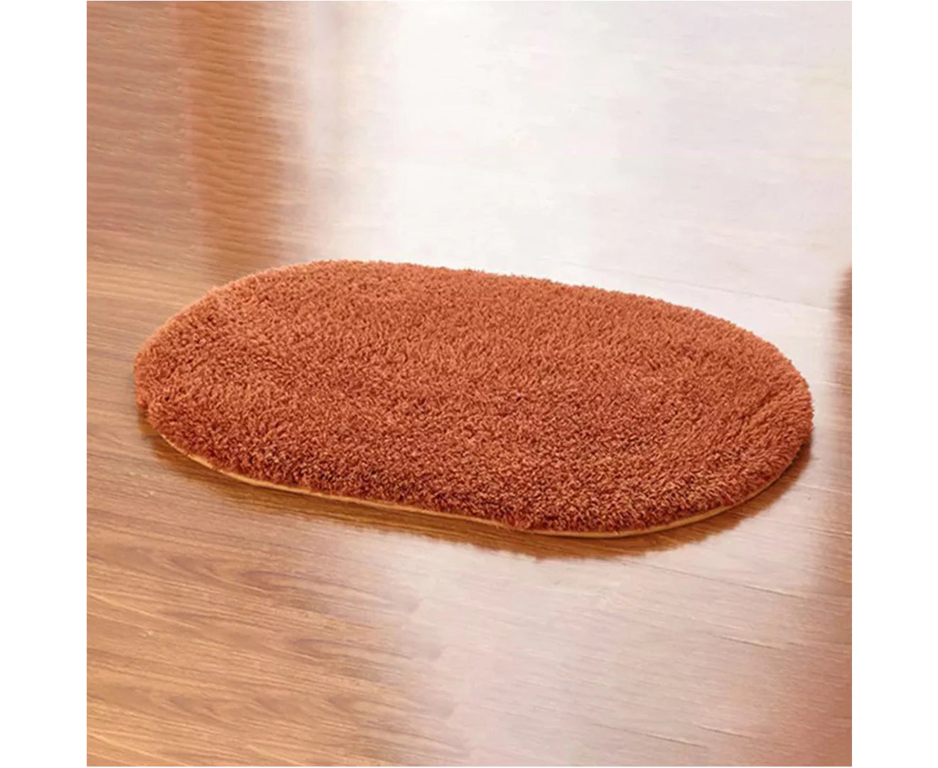 Solid Color Fluffy Non-Slip Water Absorption Bathroom Bedroom Mat Pad Carpet Rug Beige