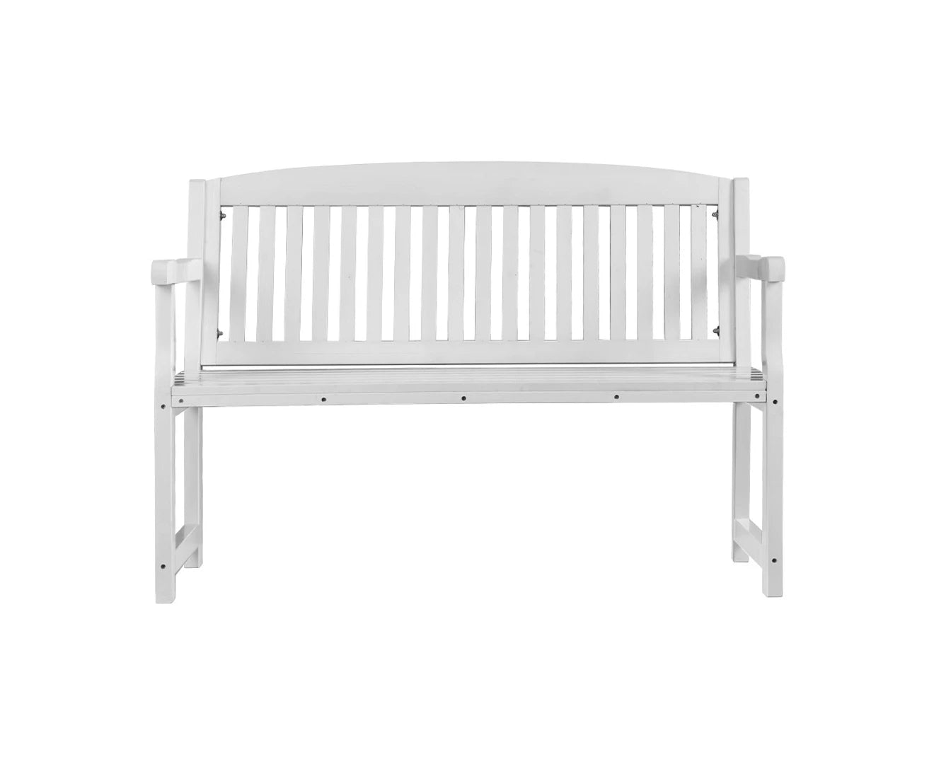 Outdoor Garden Bench Wooden 2 Seater Lounge Chair Patio Furniture White